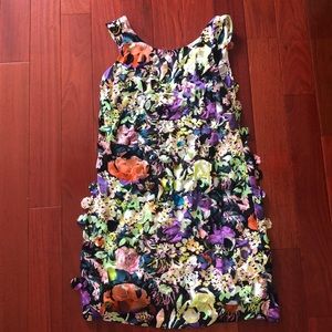 NWOT Diane Von Furstenberg Silk Floral Dress Sz 2